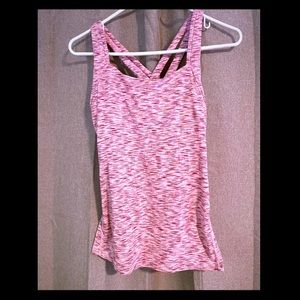 Work out tank w/ built in bra and zipper pocket